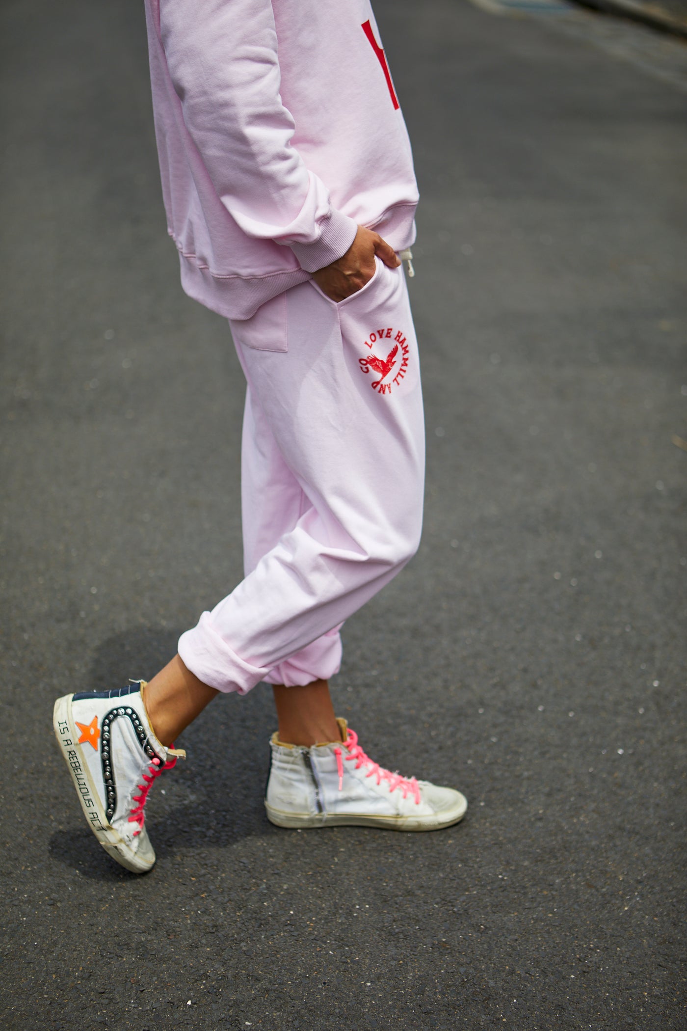LUCKY NO. 3 PINK TRACK PANT