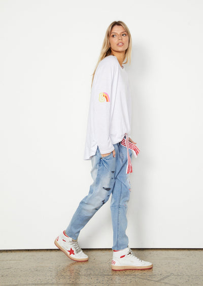 VINTAGE PATCH DISTRESSED JEAN - SALE